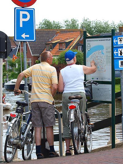 Friesland heeft één van de dichtste fietsknooppuntennetwerken van Nederland.