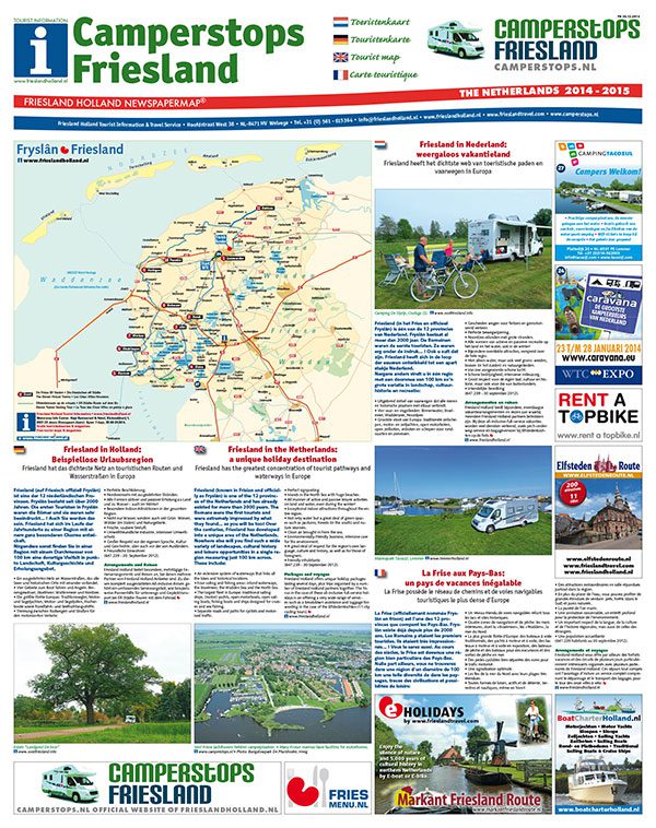 Obelink heeft een primeur met Camperstops Friesland, een nieuw product op het gebied van kampeerautovakanties van het bureau voor toerisme Friesland. Info: www.camperstops.nl