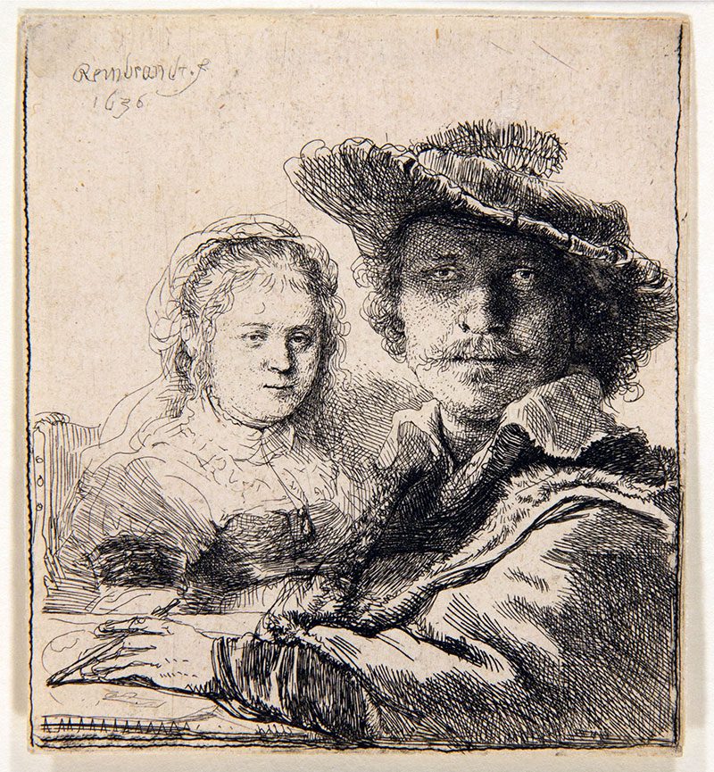 Rembrandt en zijn Friese vrouw Saskia. 