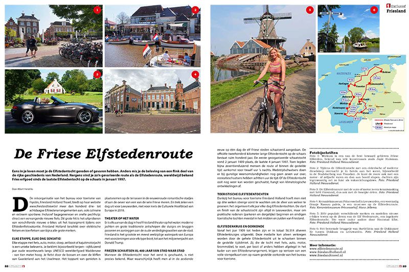 De redactionele double spread over de Elfstedenroute in de bijlage Nummer 1 van Dagblad De Limburger en het Limburgs Dagblad.
