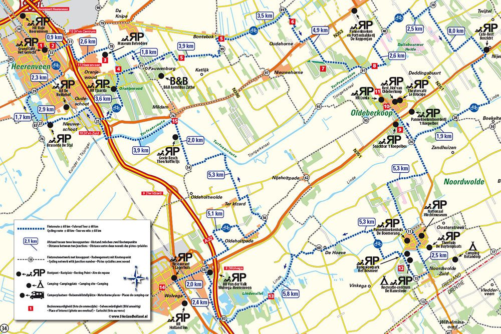 Pocket Cycle Map nummer 2: Heerenveen-Noordwolde.