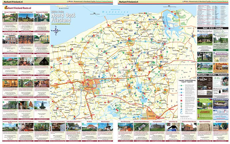 De nieuwe toeristenkaart van Noordoost Friesland.
