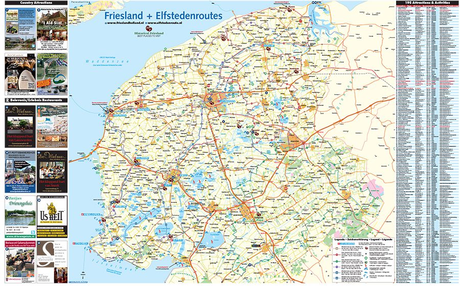 Hét succesnummer onder de toeristenkaarten: Friesland Attractions & Routes. De nieuwste versie verscheen begin juli. 